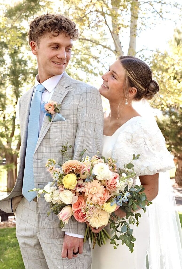 Wedding bouquet preserved in resin block by a flower preservation artist in Utah
